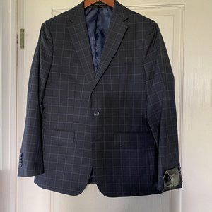 Banana Republic Slim Fit Blue Plaid Jacket Sz 38S